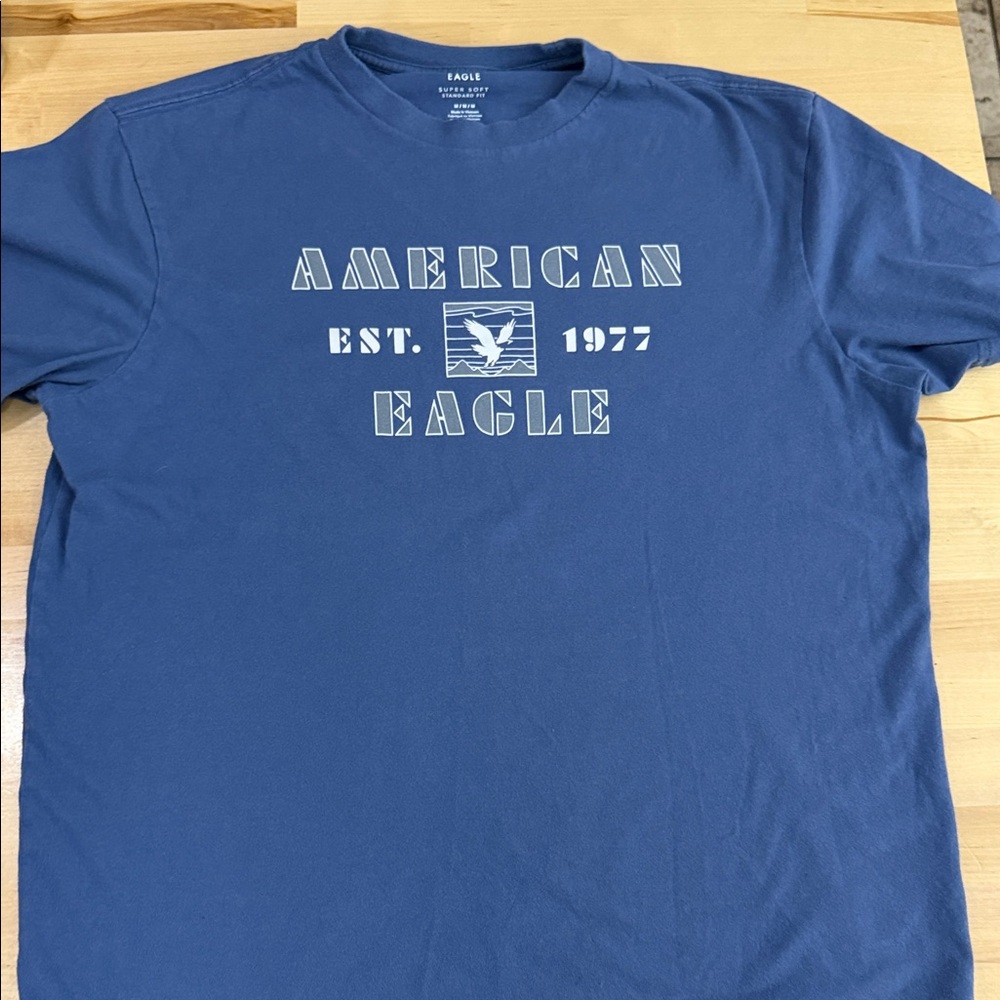 American Eagle Outfitters Graphic Blue Tee